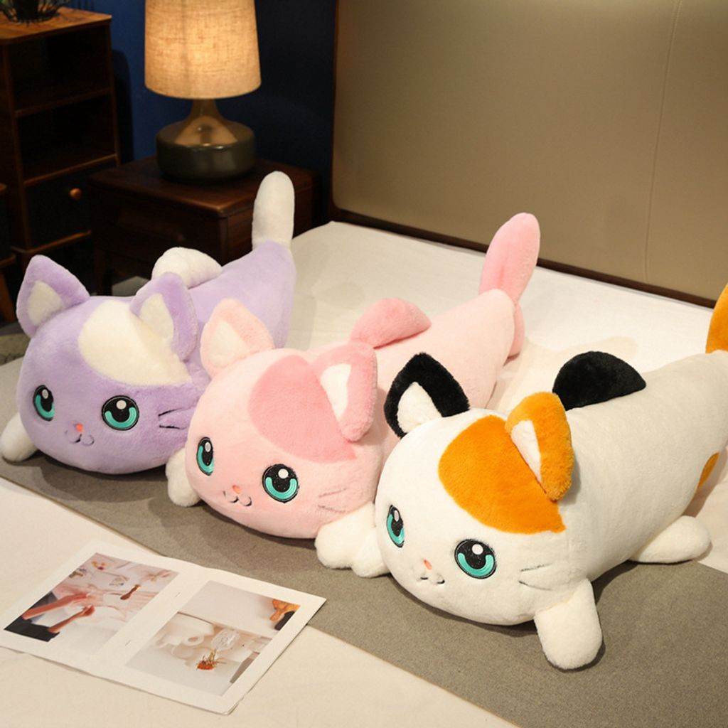 Cat fish plush pillow in multiple colors