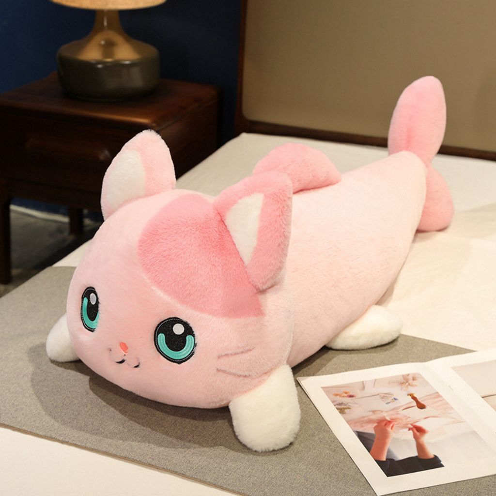 Pink cat fish plush pillow