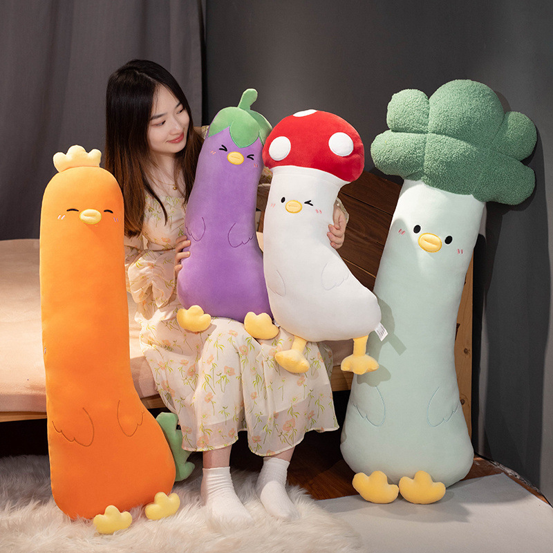 Vegetable chick long plush pillow