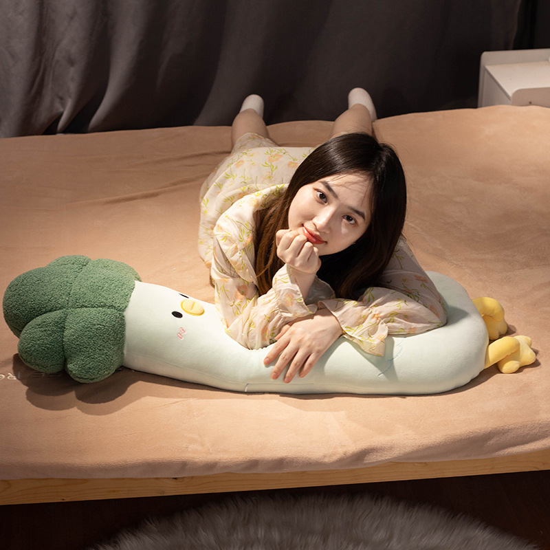 Vegetable chick long plush pillow for lounging