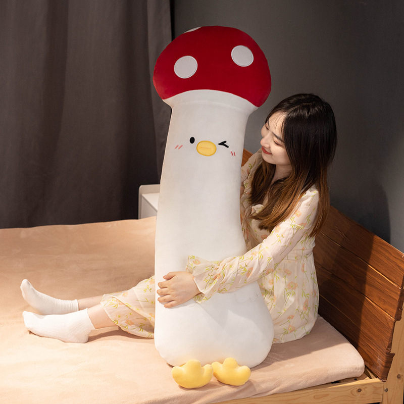 Vegetable chick long plush pillow for hugging and lounging
