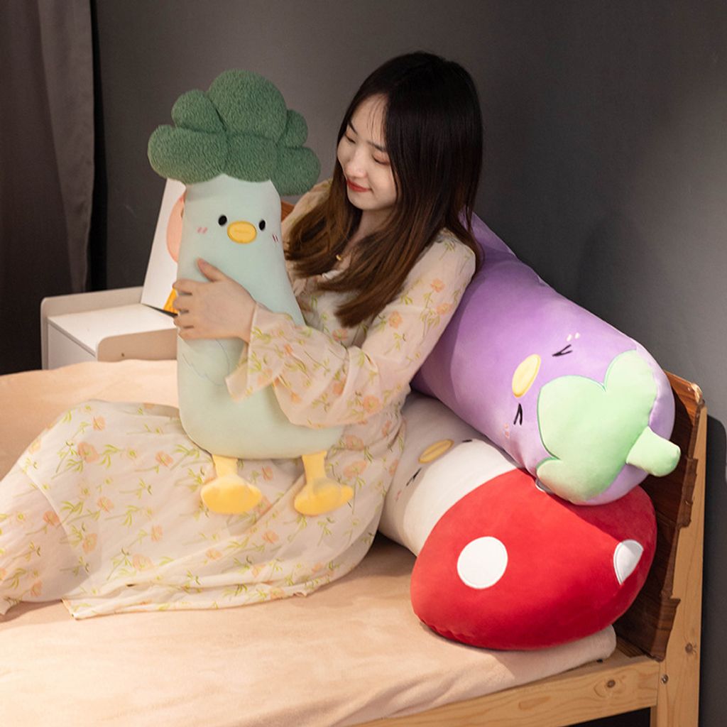 Vegetable chick long plush pillow for relaxing