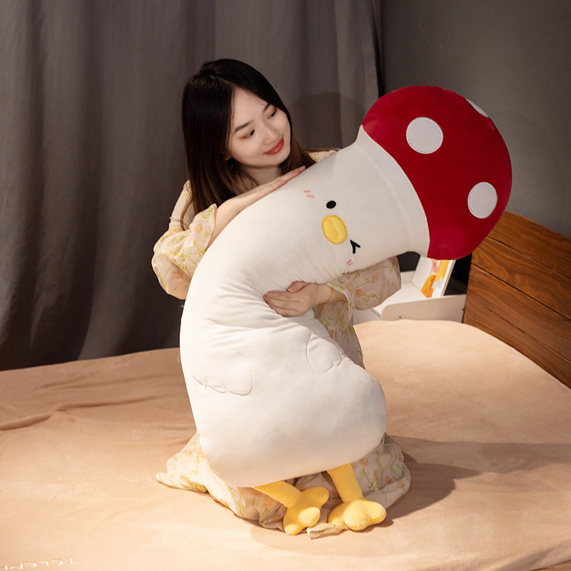 Vegetable chick long plush pillow for hugging and relaxing