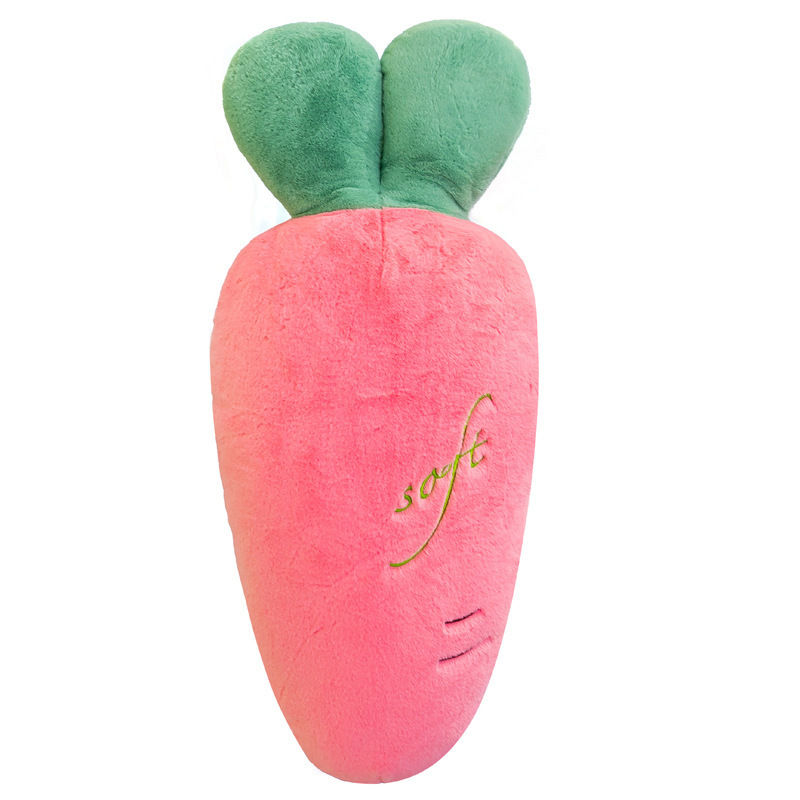 Carrot long plush pillow on white background