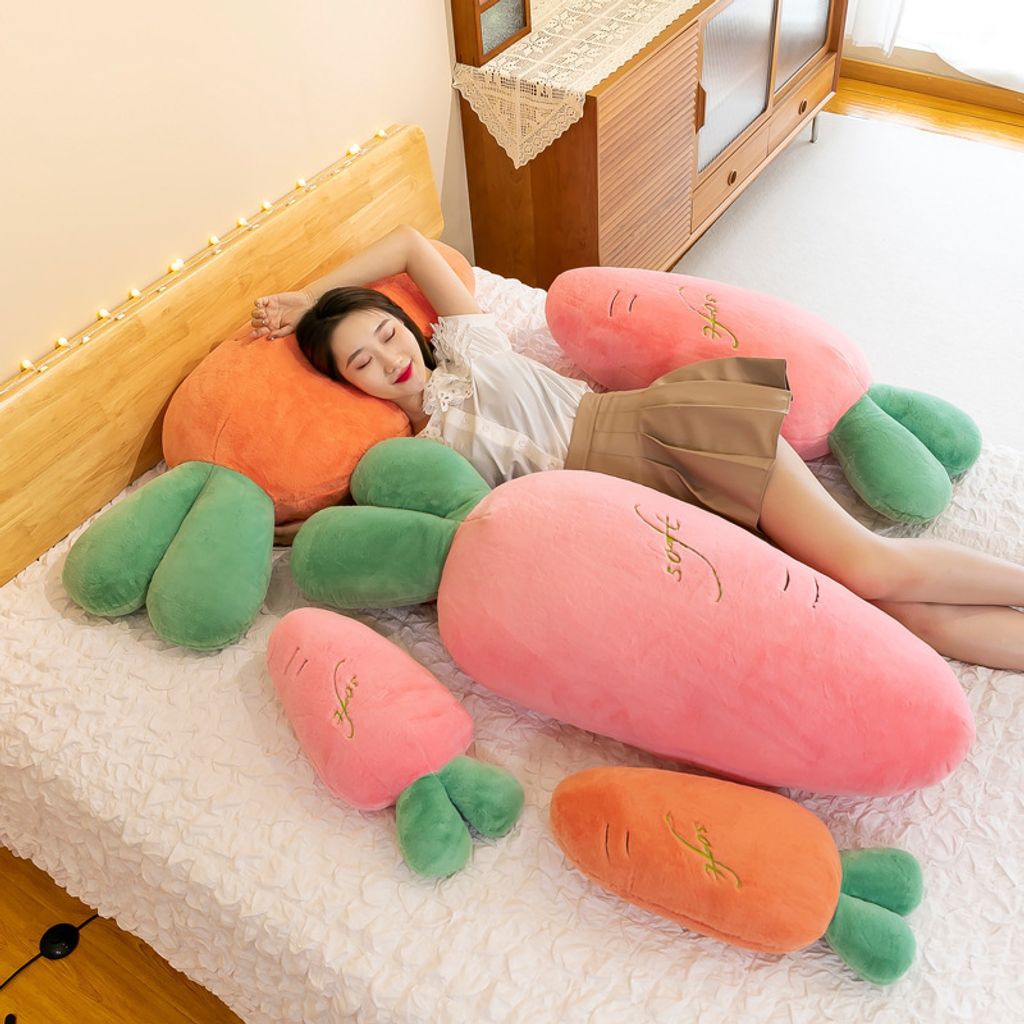 Carrot long plush pillow for hugging and sleeping