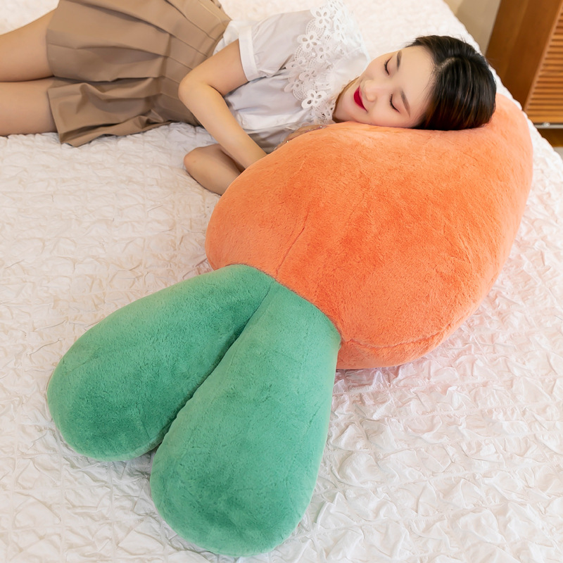 Carrot long plush pillow for sleeping and lounging
