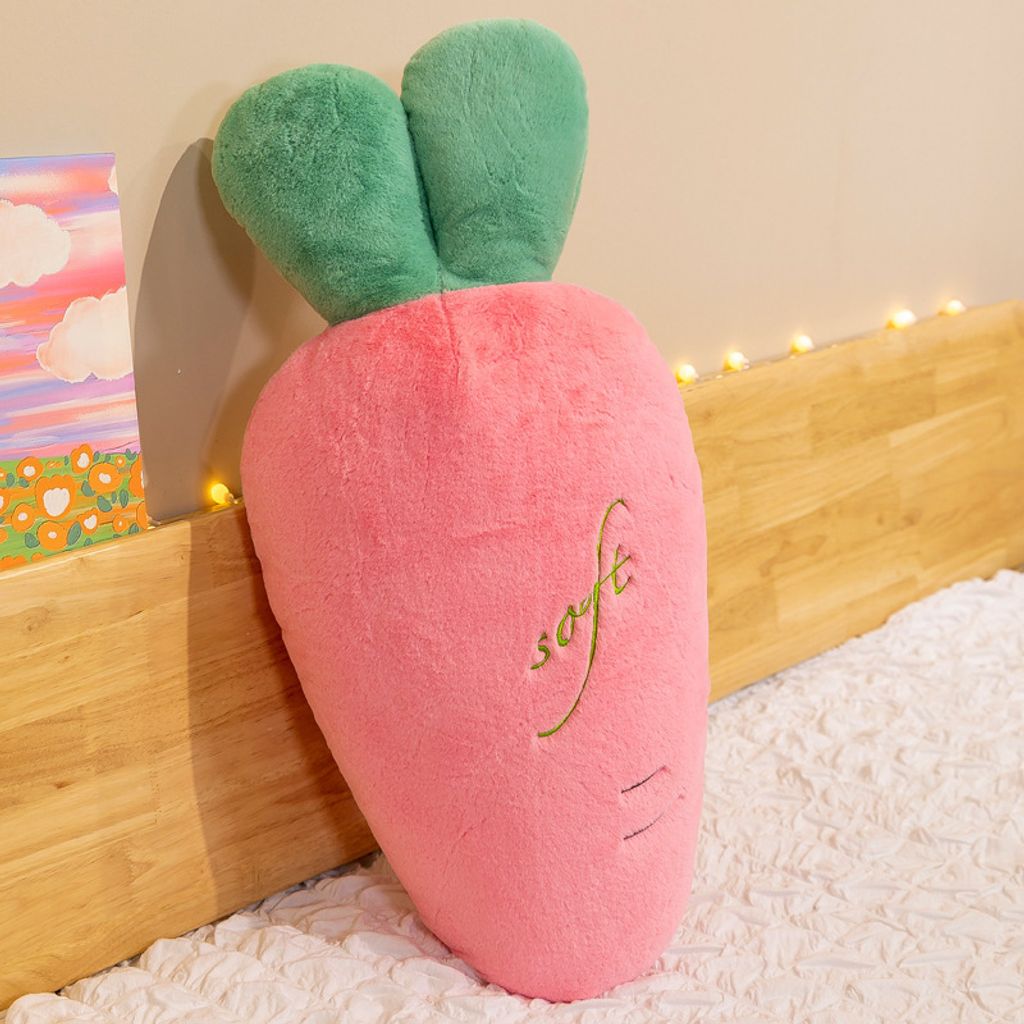 Pink carrot long plush pillow