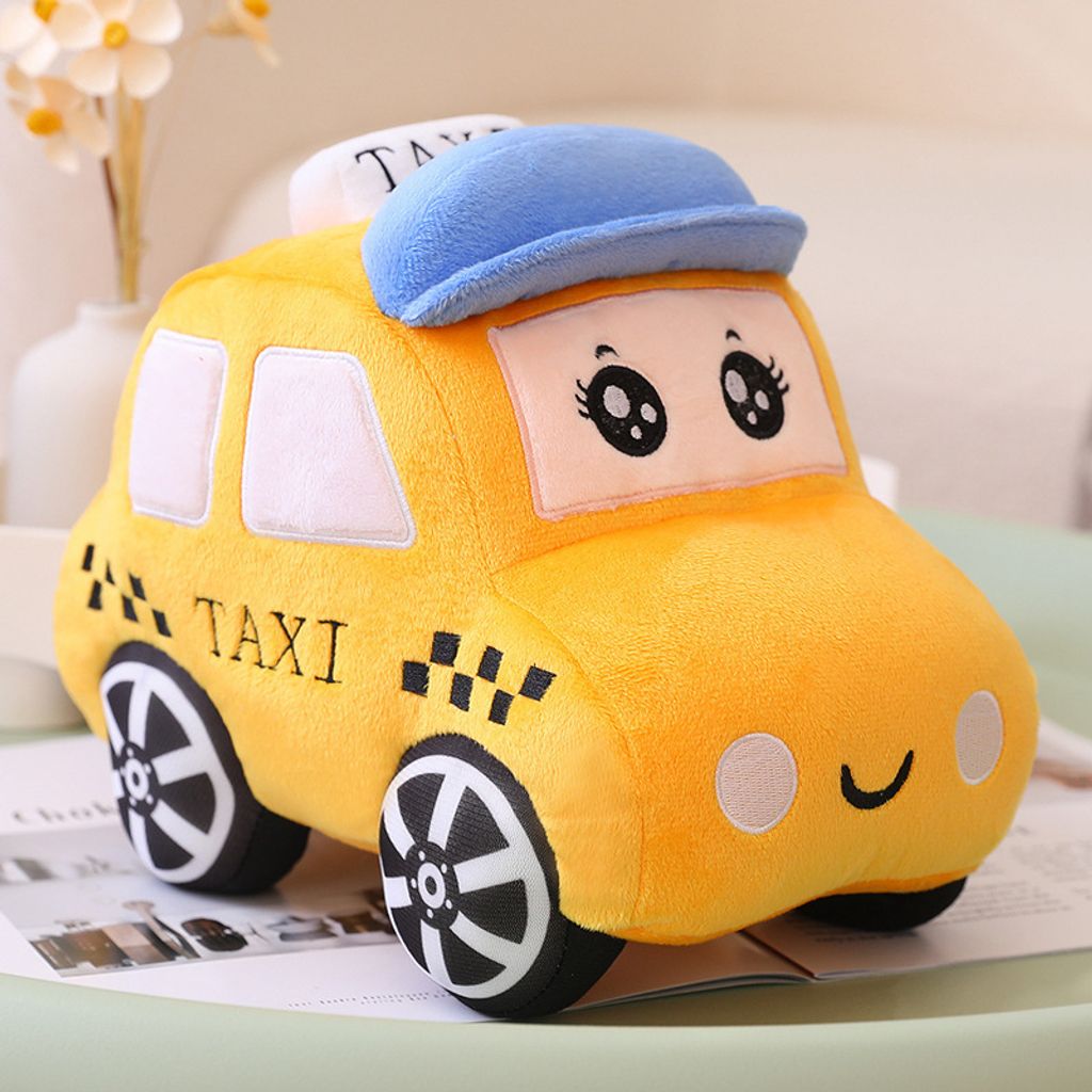 Cartoon taxi plush toy