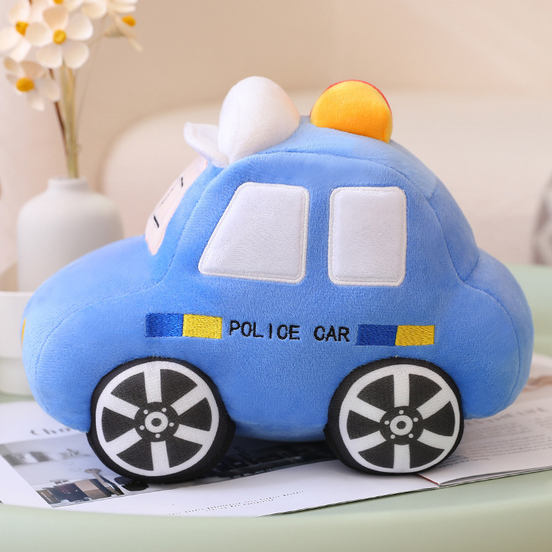 Cartoon police car plush toy side view
