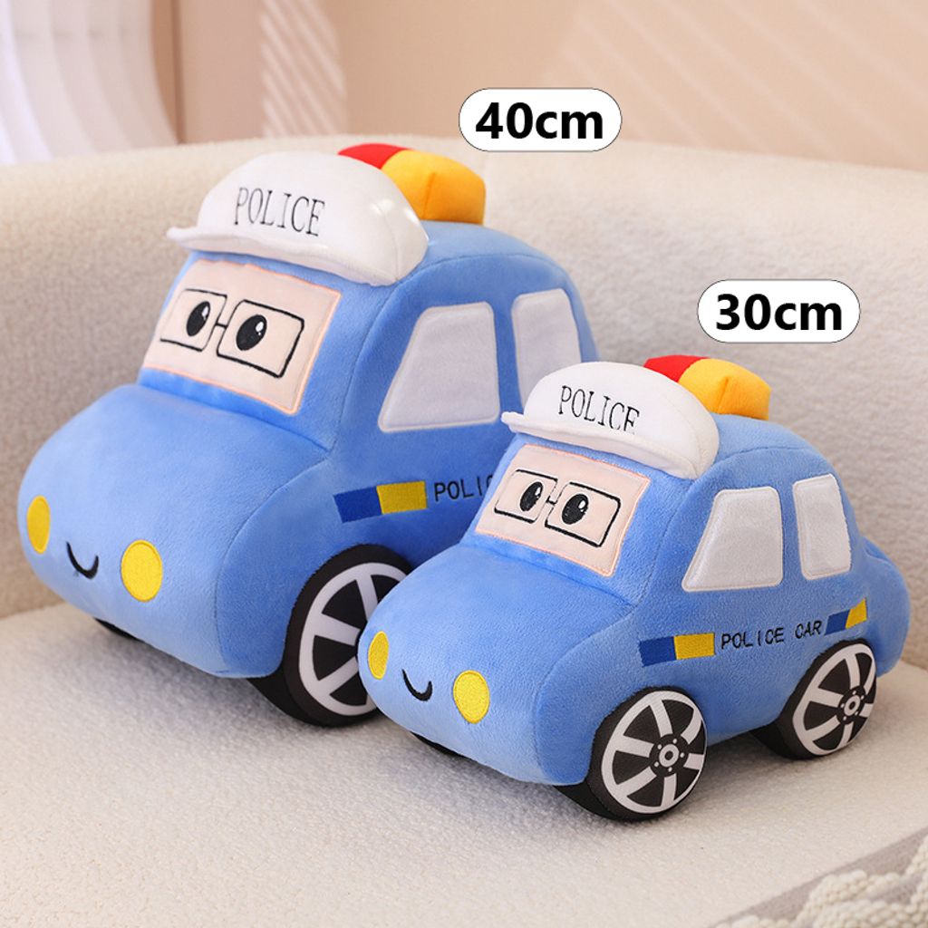 Cartoon car plush toy size comparison 30cm and 40cm