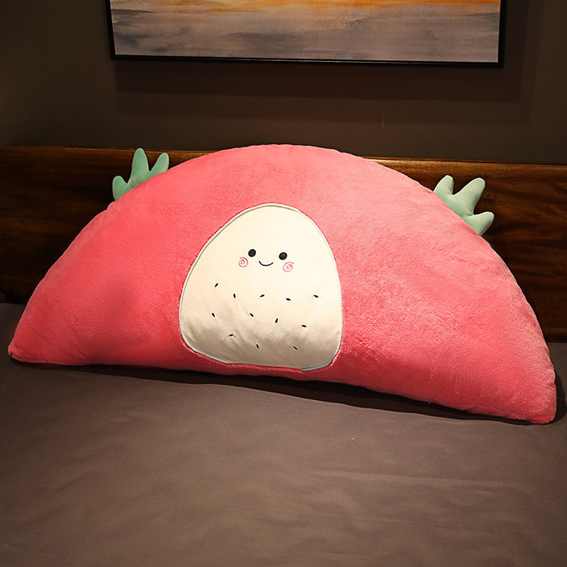 Strawberry half fruit plush pillow