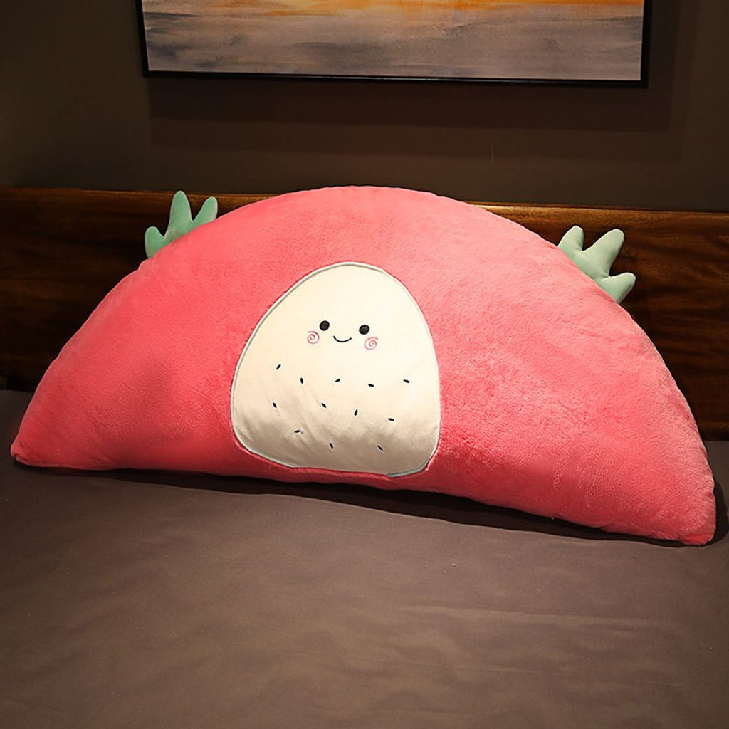 Strawberry half fruit plush pillow