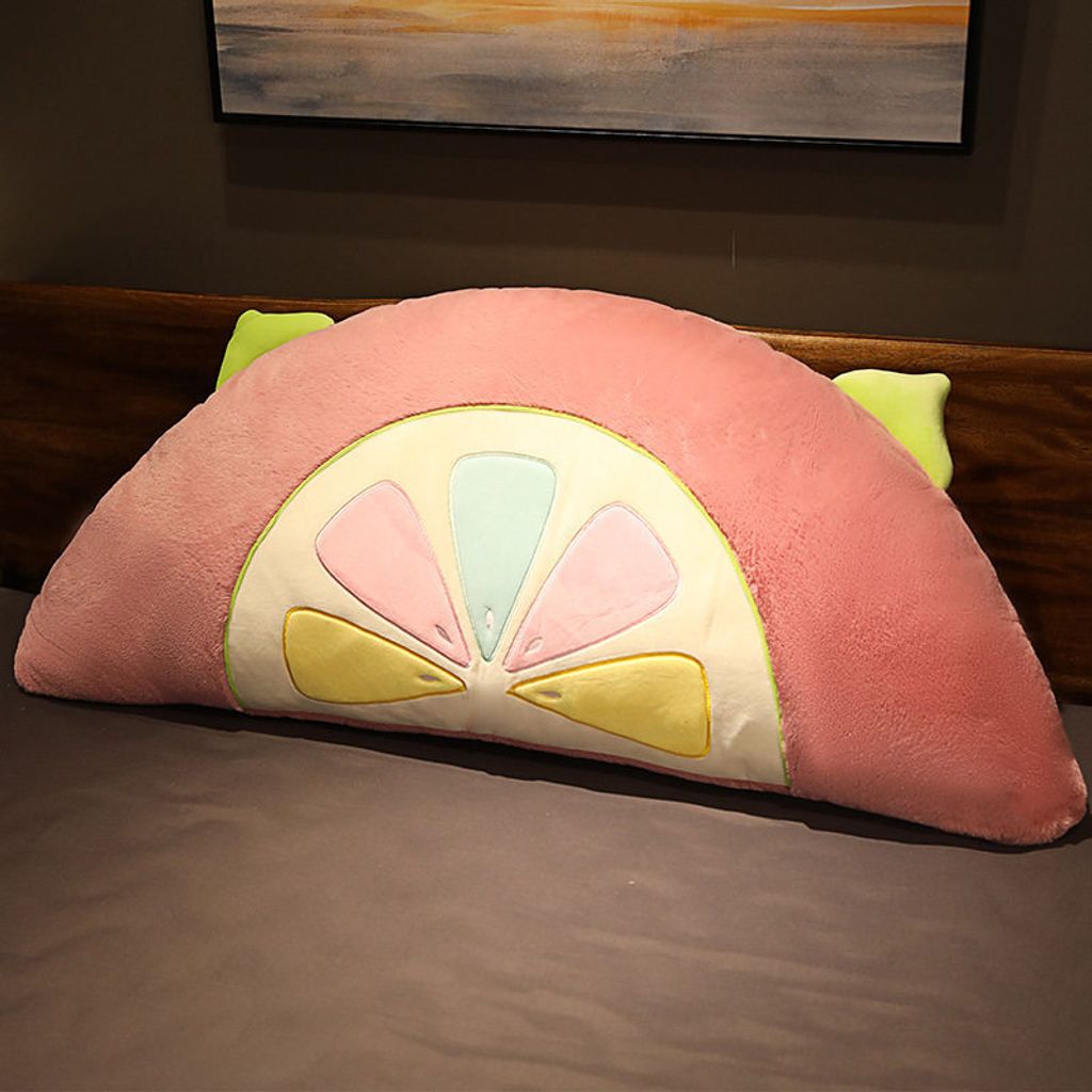 Grapefruit half fruit plush pillow