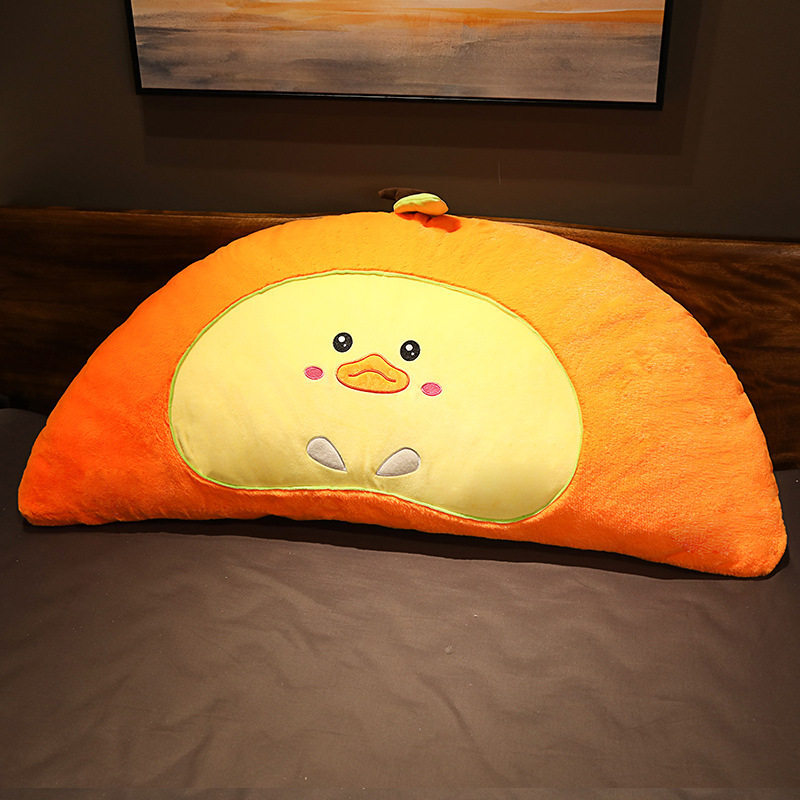 Orange half fruit plush pillow