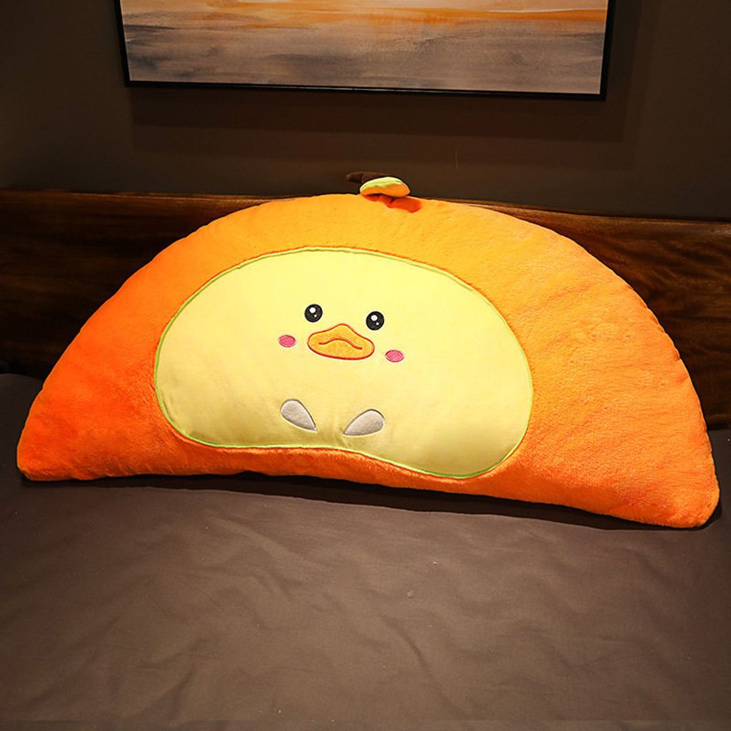 Orange half fruit plush pillow