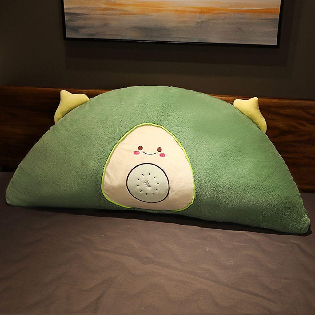 Green kiwi half fruit plush pillow