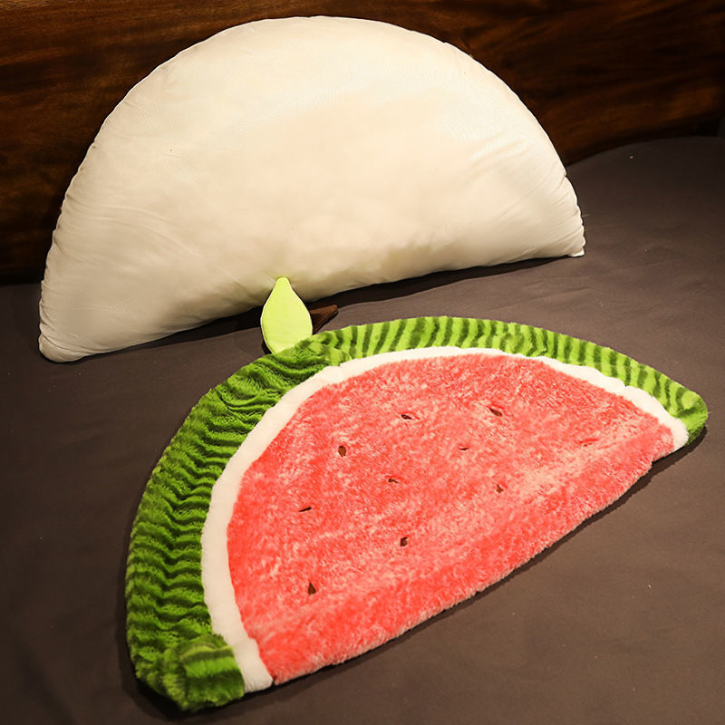 Half fruit plush pillow with removable inner cushion