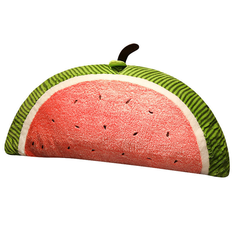 Half fruit plush pillow on white background