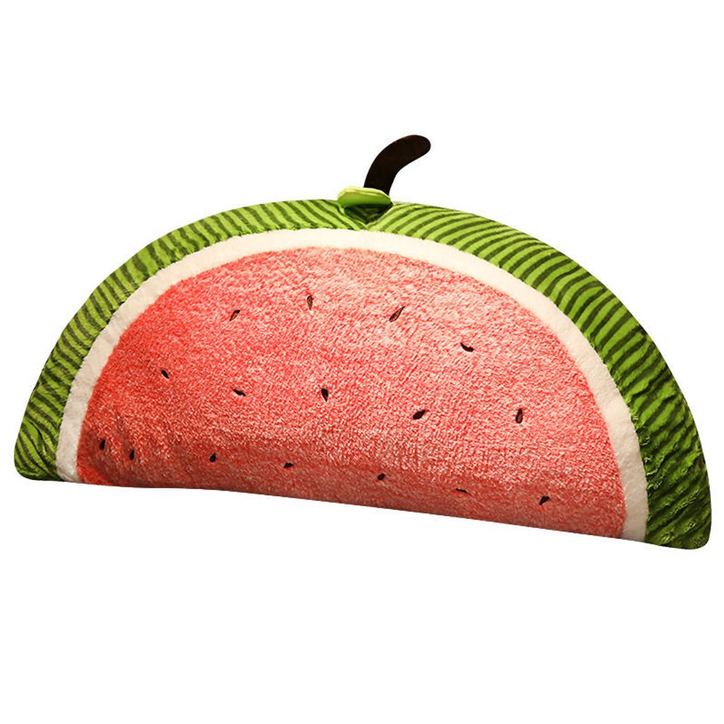 Half fruit plush pillow on white background