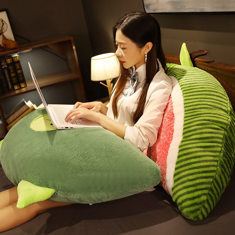 Half fruit plush pillow for back support and lounging