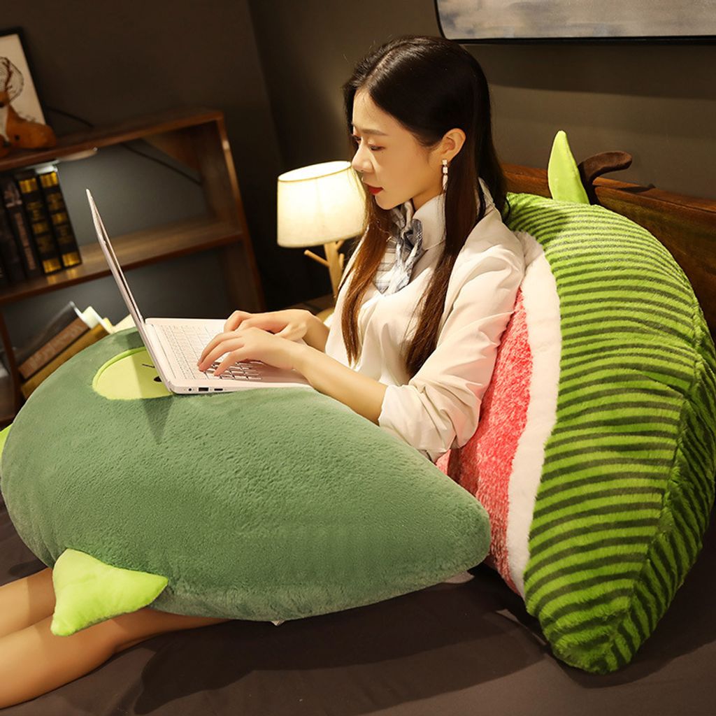 Half fruit plush pillow for back support and lounging