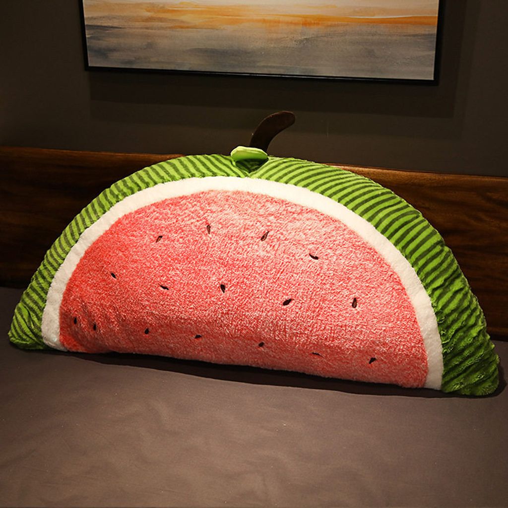 Watermelon half fruit plush pillow