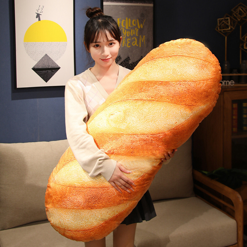 Realistic bread plush pillow