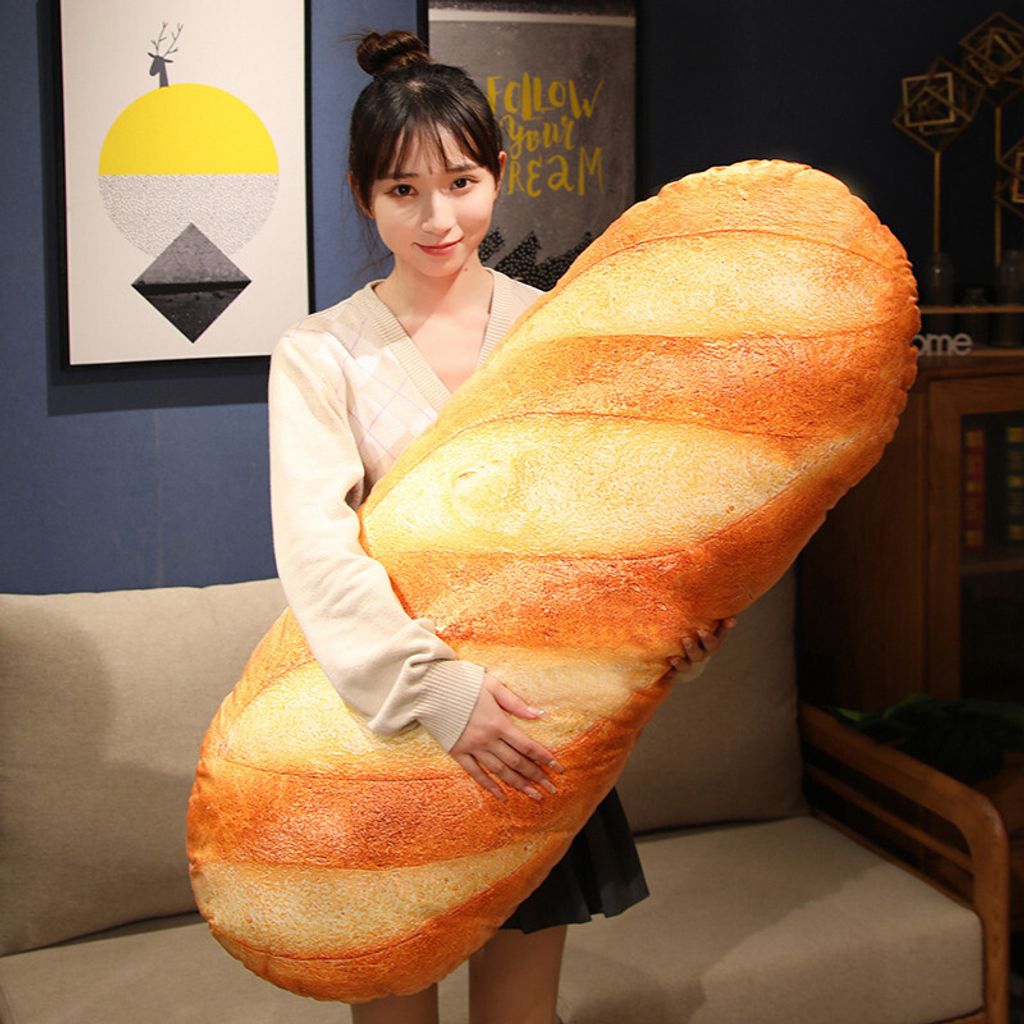 Realistic bread plush pillow