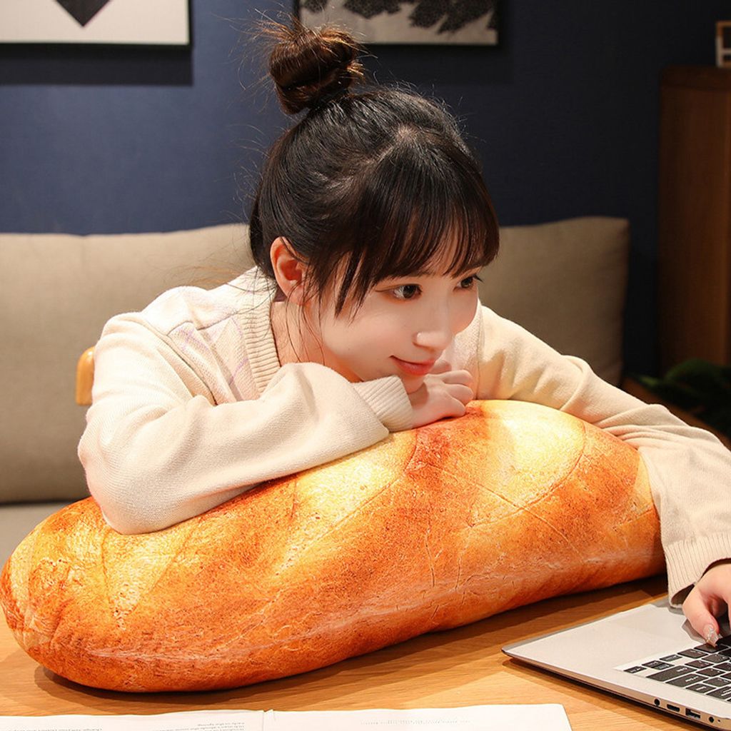Realistic bread plush pillow used for hugging and relaxing