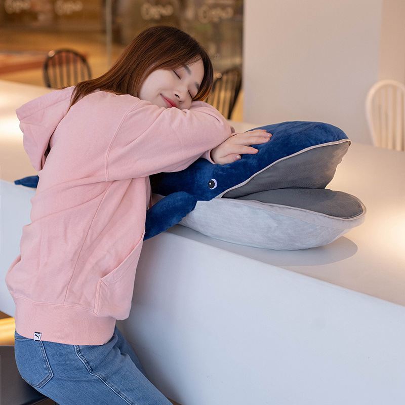 Whale plush pillow for hugging and relaxing