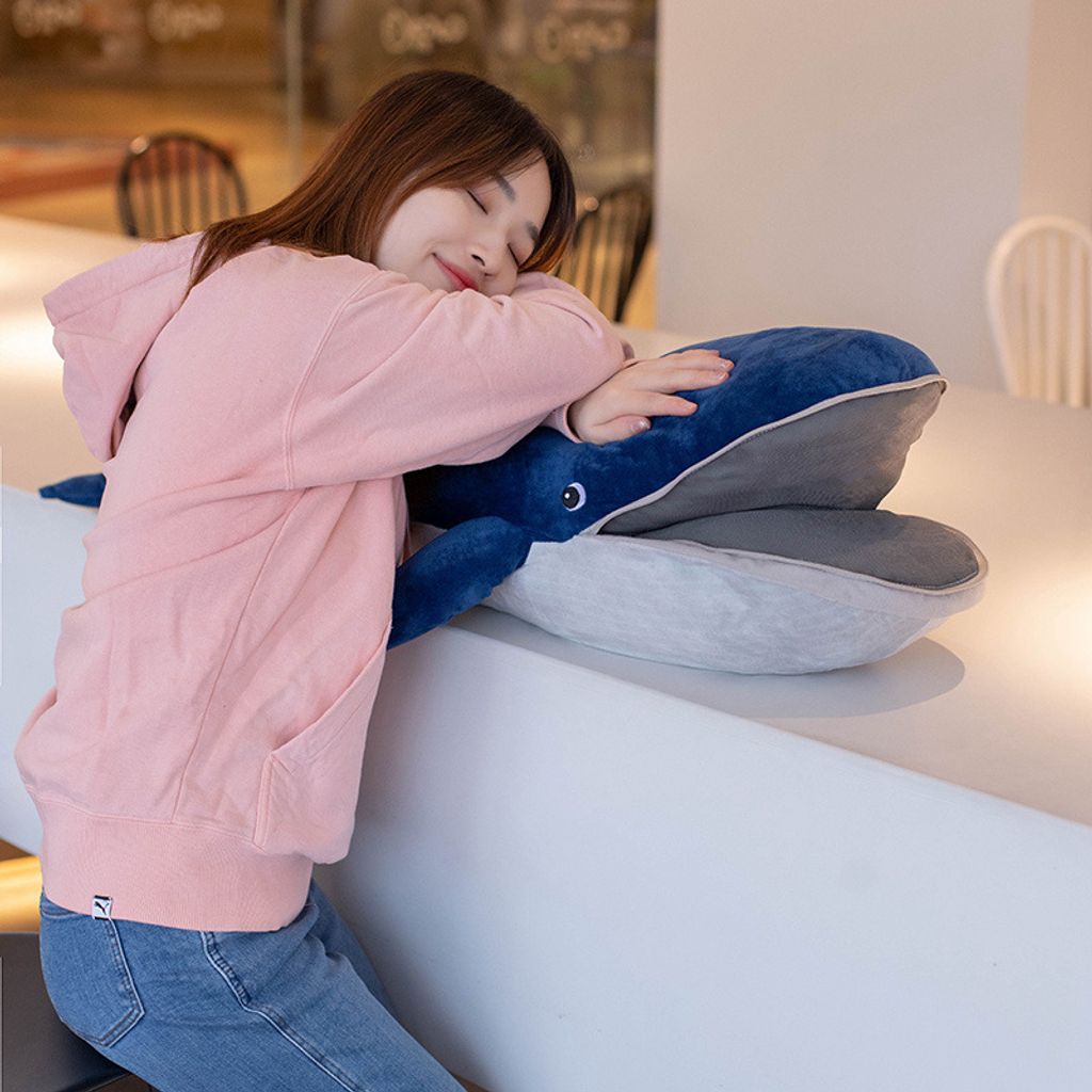 Whale plush pillow for hugging and relaxing