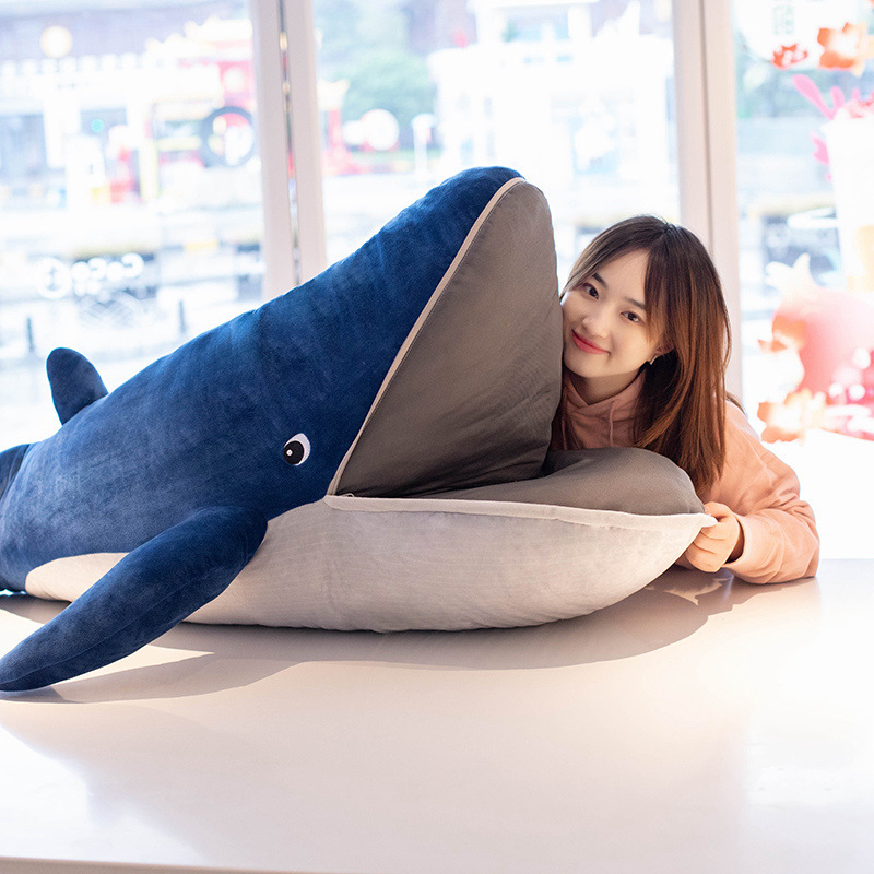 Whale plush pillow for hugging and relaxing