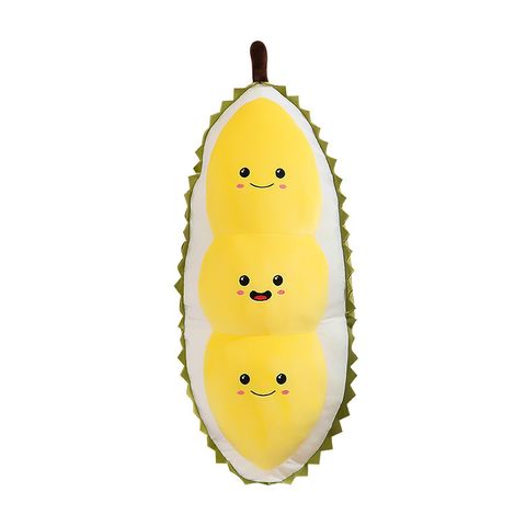 Cute durian plush pillow on white background
