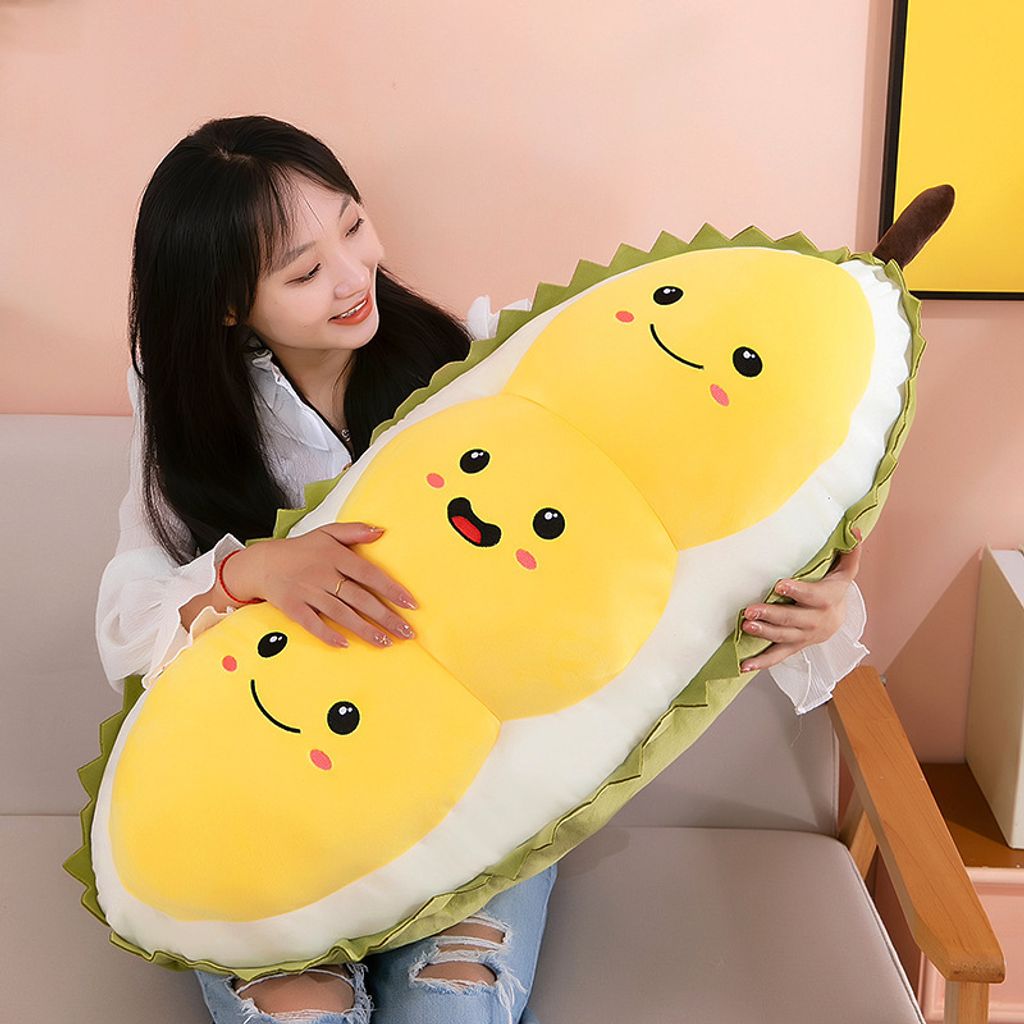 Cute durian plush pillow for hugging and lounging