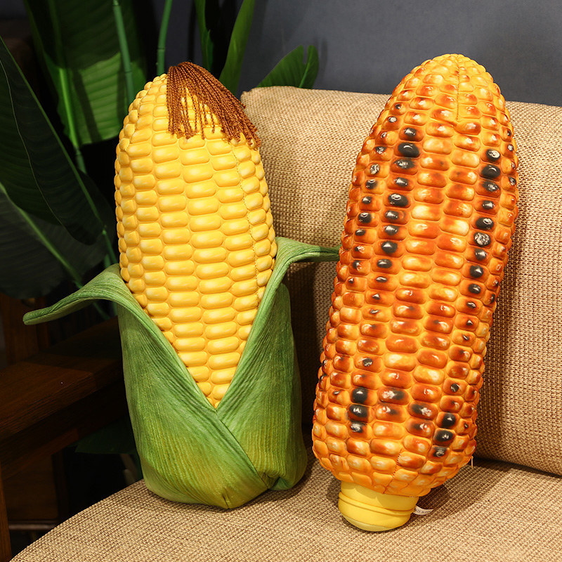 Corn plush pillow in leaf corn and roasted corn design
