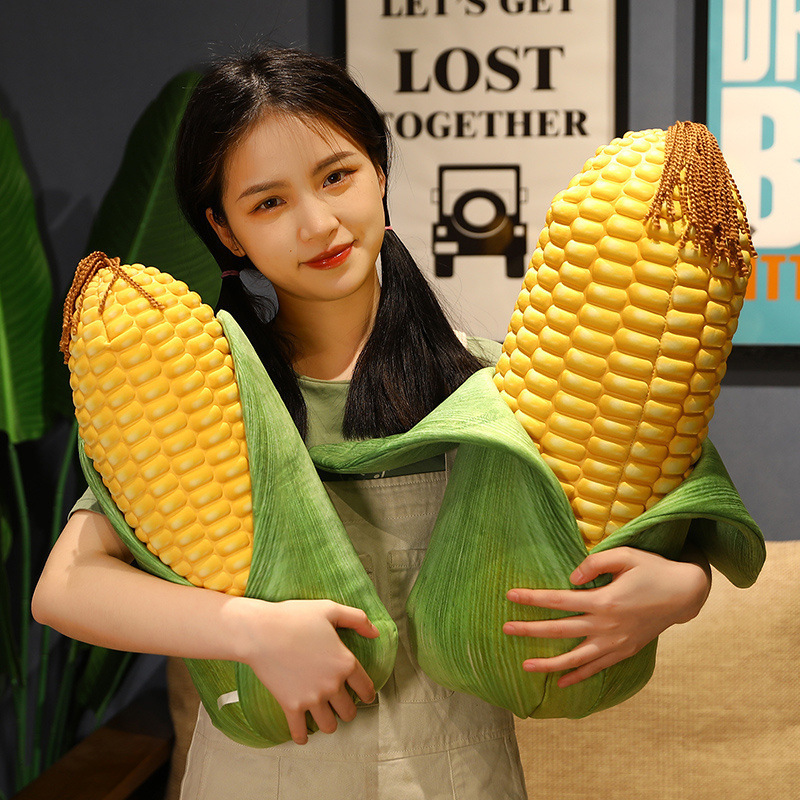 Leaf corn plush pillow for hugging and lounging