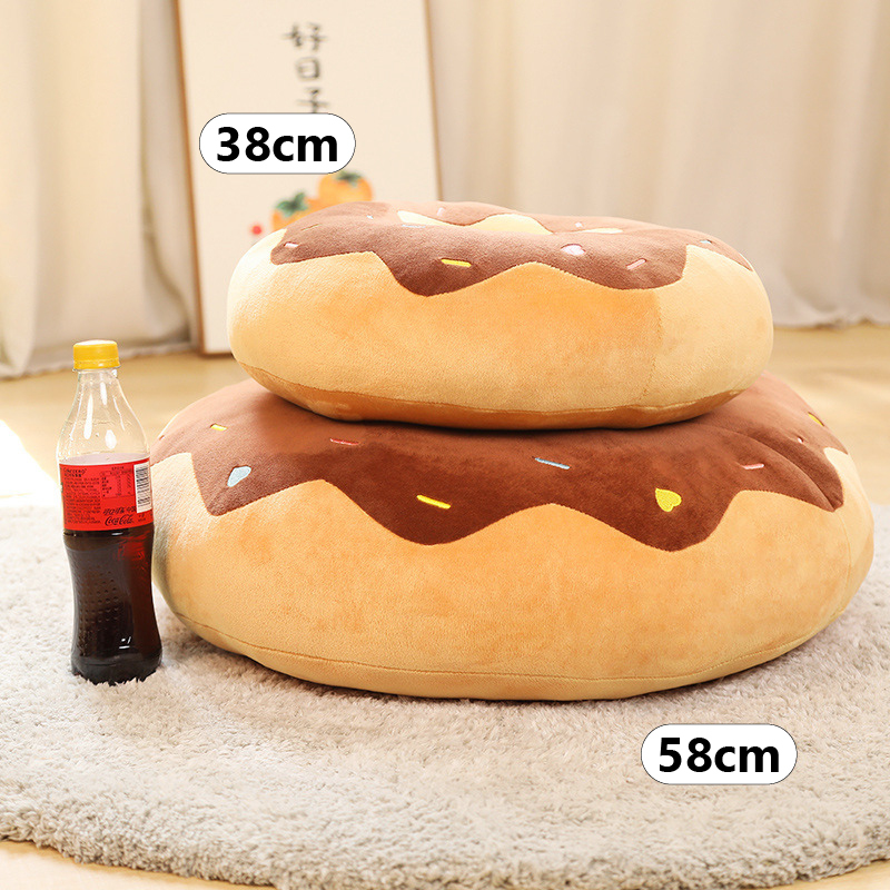 Donut plush pillow size comparison 38cm and 58cm