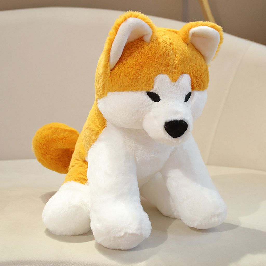Cute Akita Inu sitting plush toy