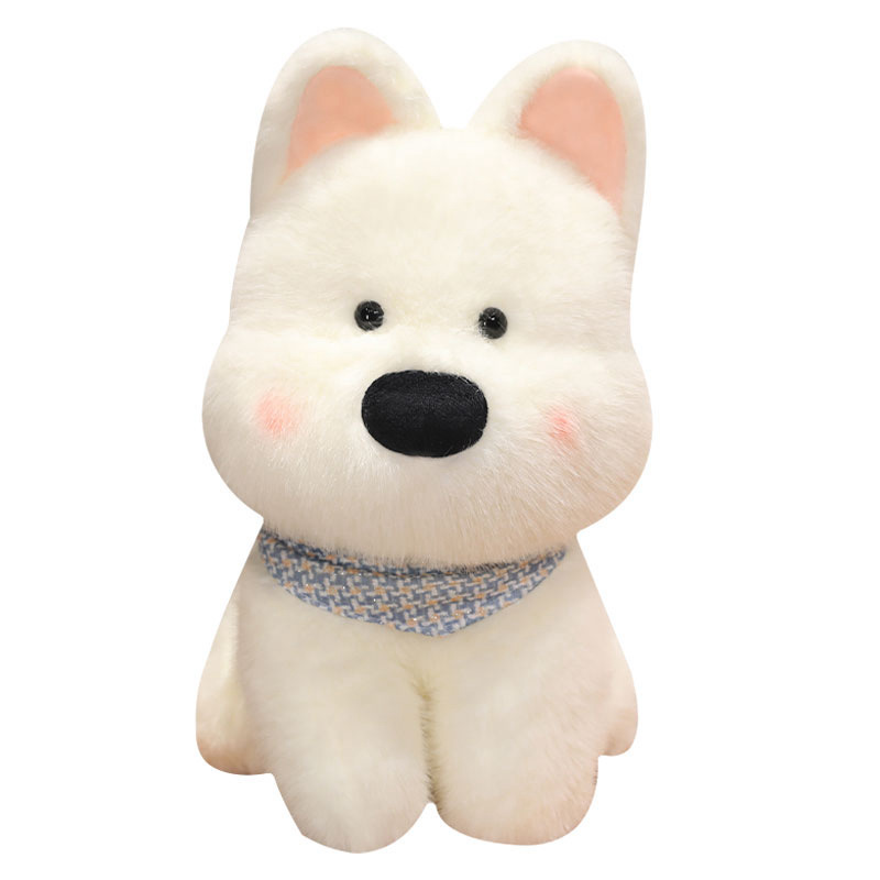Westie dog plush toy on white background