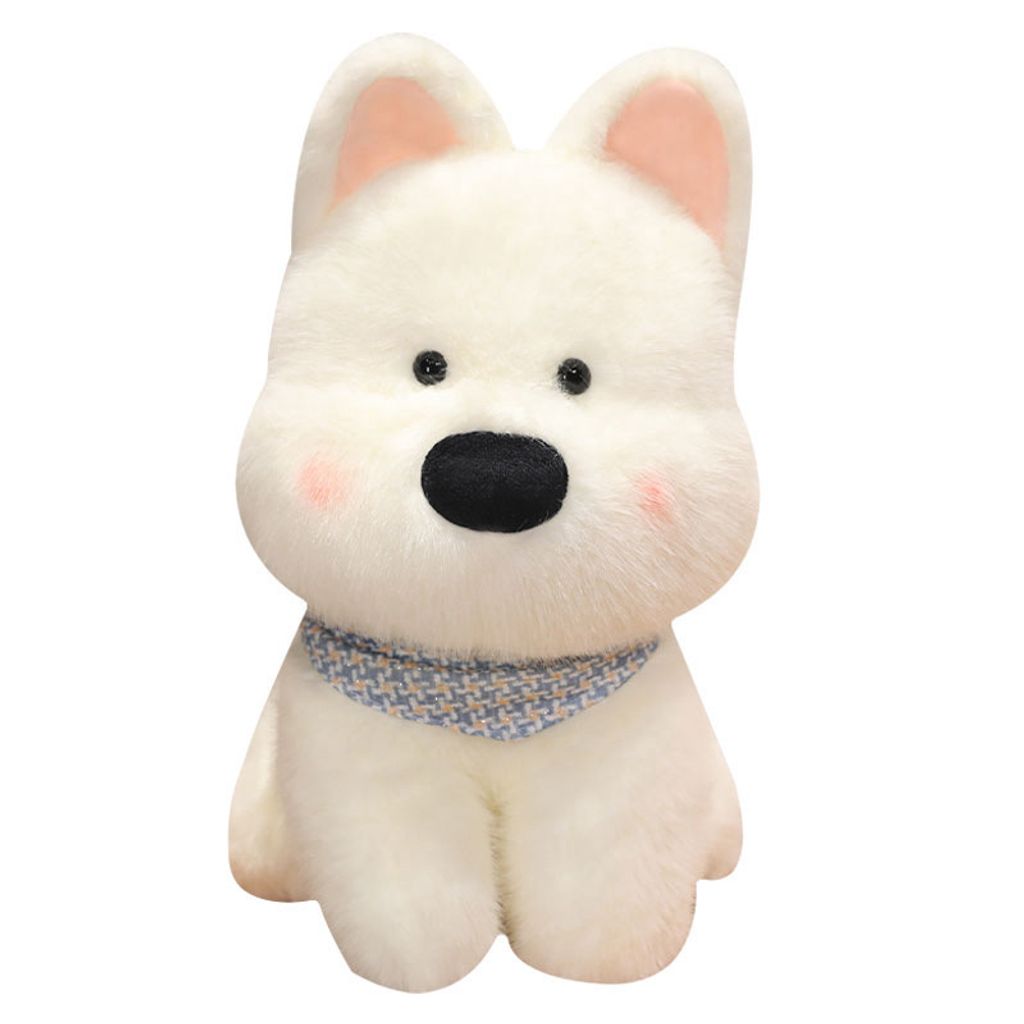 Westie dog plush toy on white background