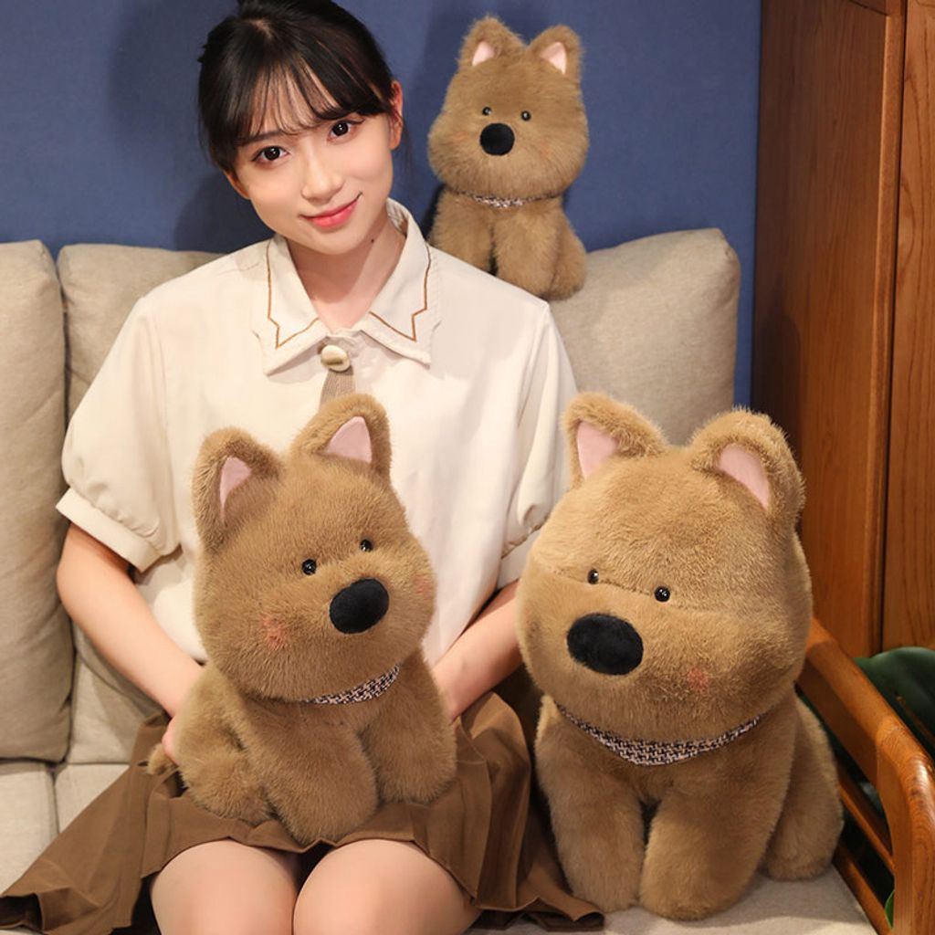 Brown Westie dog plush toys in different sizes