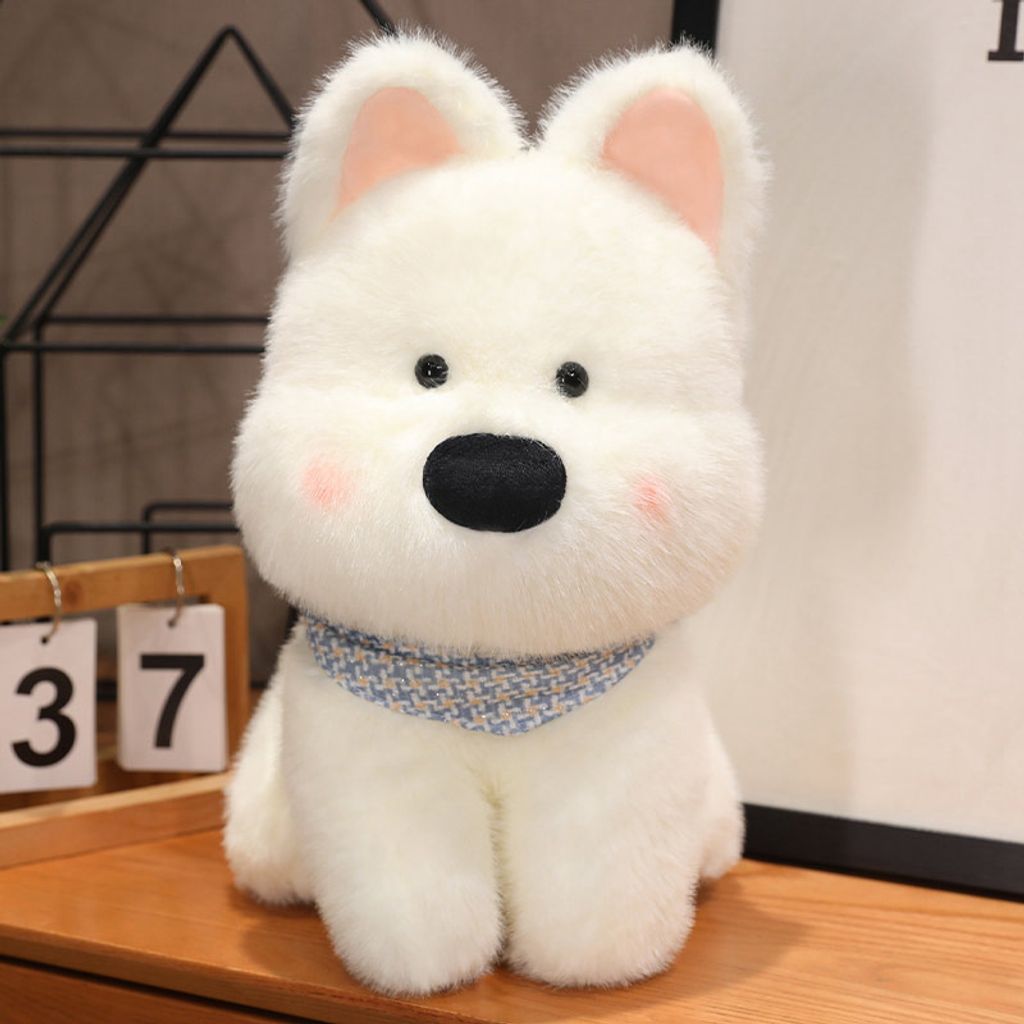 White Westie dog plush toy