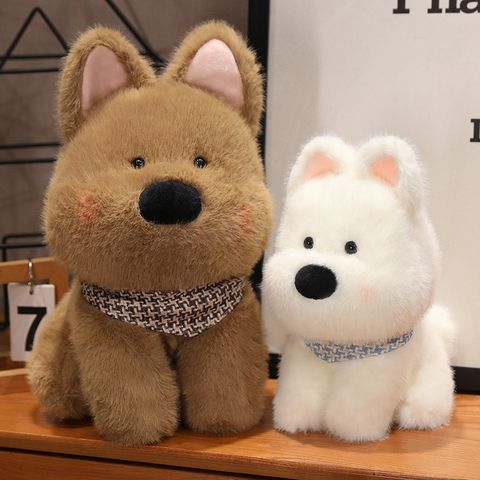 Westie dog plush toy in brown and white