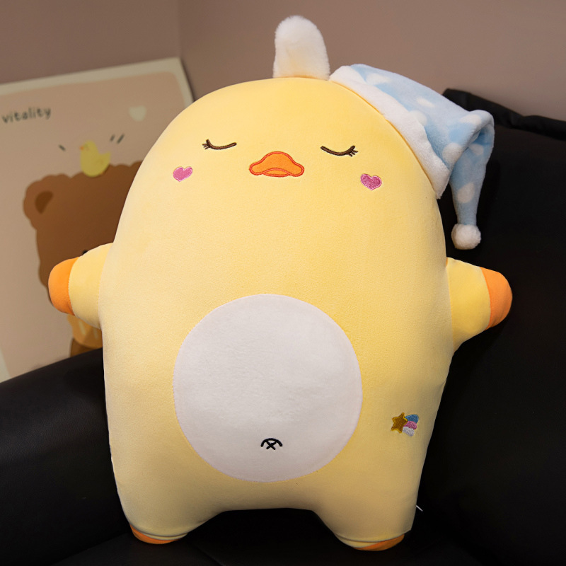 Sweet dreams animal plush pillow in duck design with sleep hat