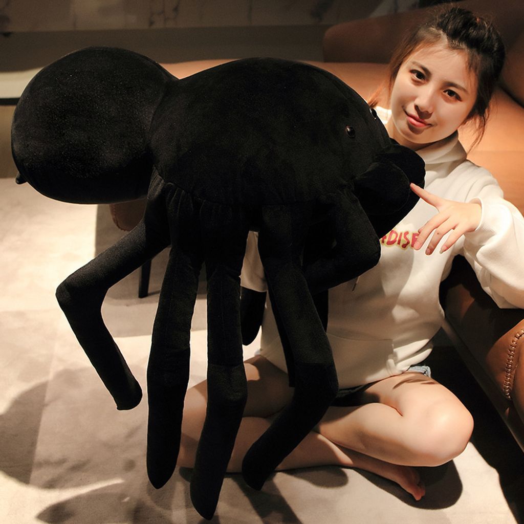 Giant spider plush pillow in extra large size