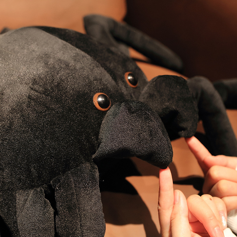 Giant spider plush pillow soft nose close up