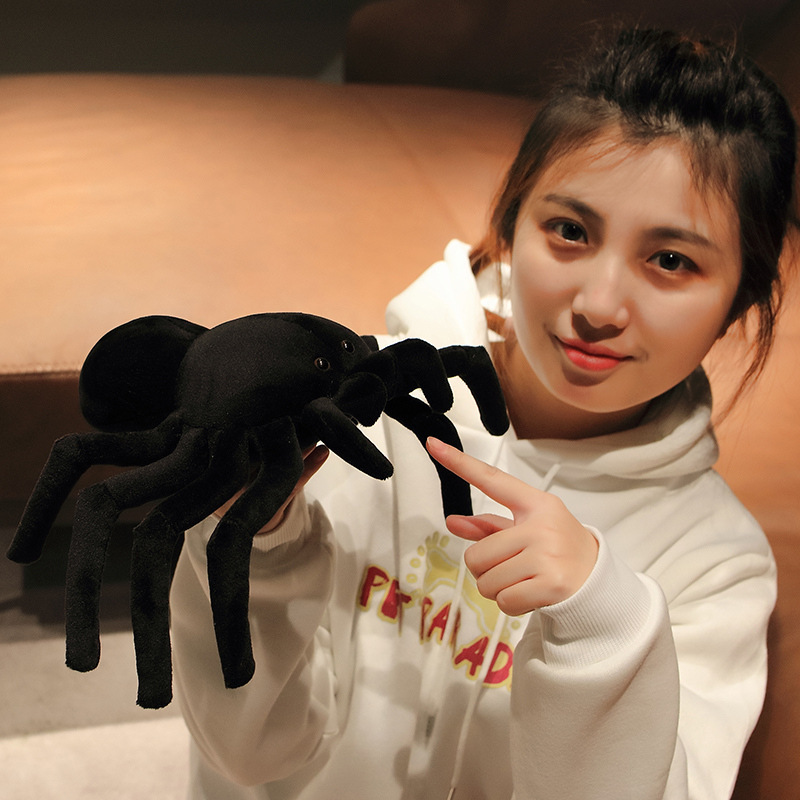 Giant spider plush pillow in small size