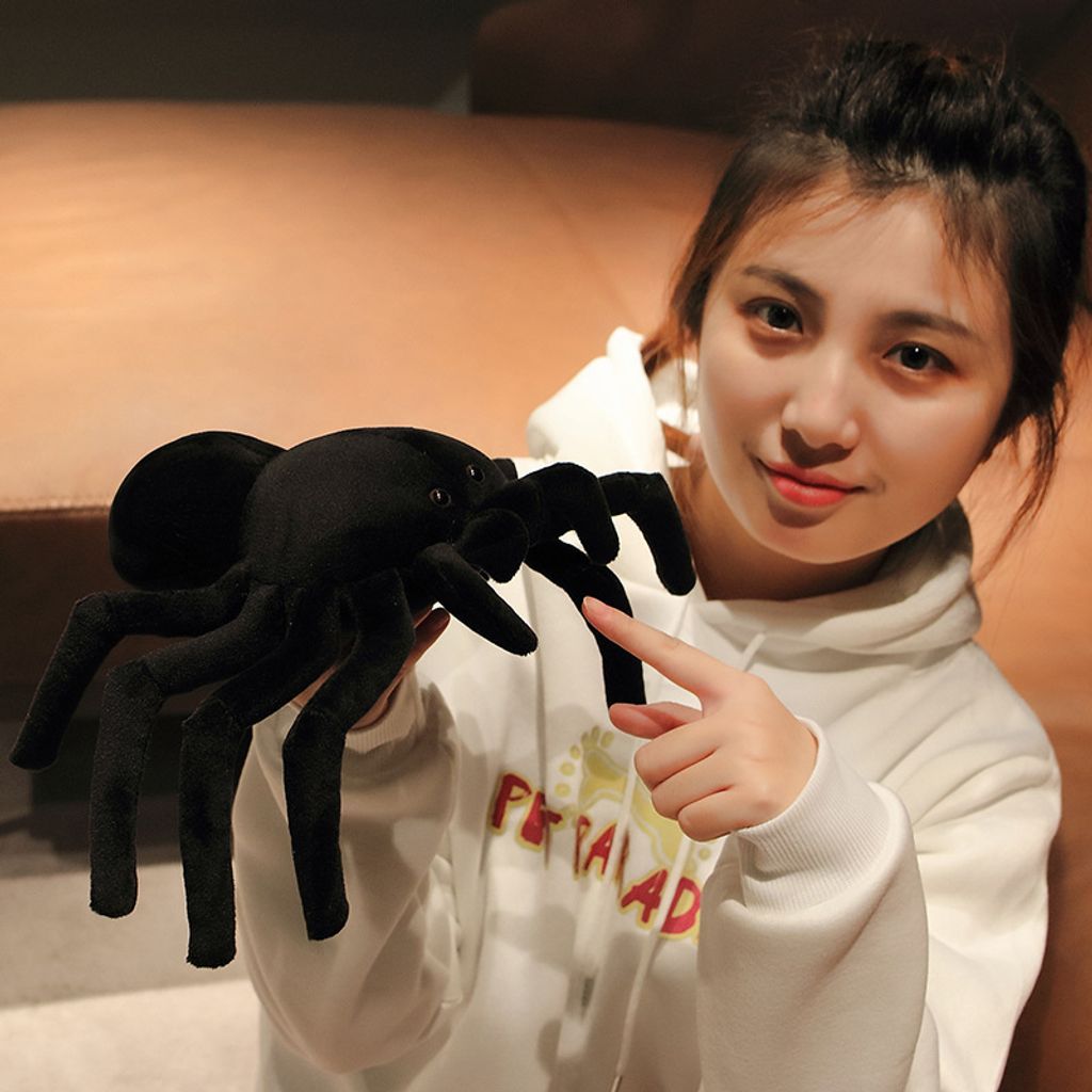 Giant spider plush pillow in small size