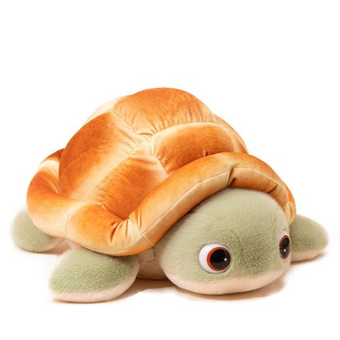 Bread turtle plush toy on white background