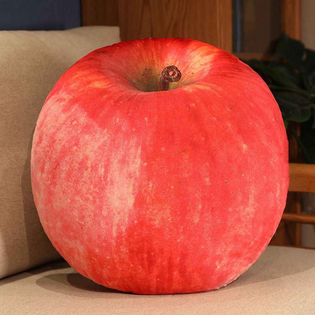 Apple realistic fruit plush pillow
